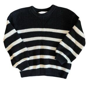 HpM Kids Black and White Striped Knit Sweater